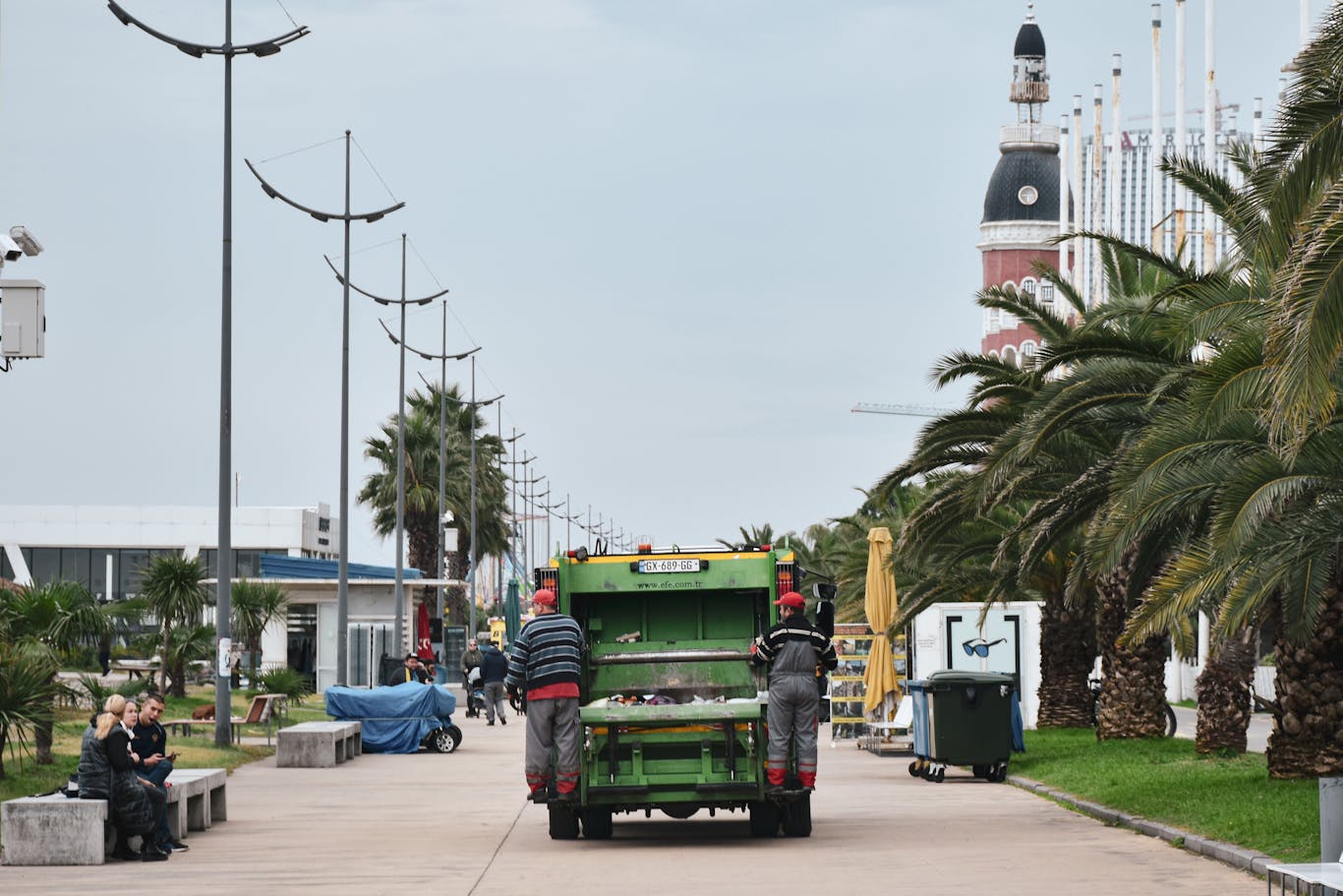 Garbage Truck on Pavement